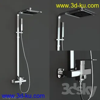 浴室模型,浴缸,洗脸盘,马桶等浴室模型合集的图片