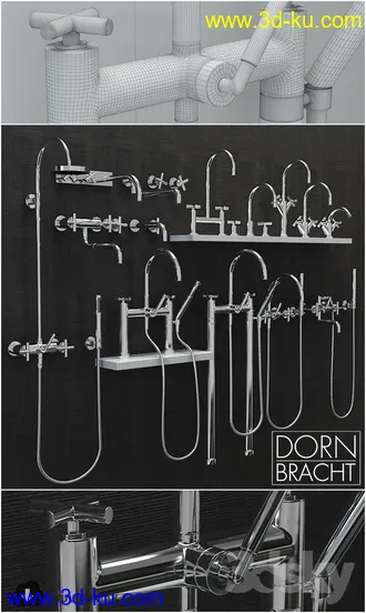 浴室模型,浴缸,洗脸盘,马桶等浴室模型合集的图片