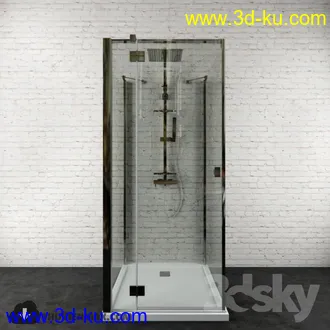 浴室模型,浴缸,洗脸盘,马桶等浴室模型合集的图片