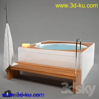 浴室模型,浴缸,洗脸盘,马桶等浴室模型合集的图片