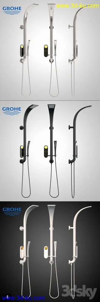 浴室模型,浴缸,洗脸盘,马桶等浴室模型合集的图片