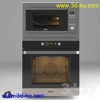厨房电器,炉灶模型,抽油烟机,冰箱,微波炉,烘箱,消毒碗柜等厨房电器模型的图片7