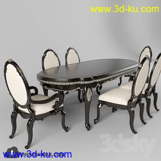 经典桌椅模型合集,餐桌,饭桌等模型的图片