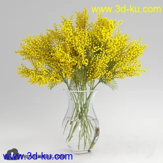 鲜花模型合集,玫瑰,康乃馨,菊花等花瓶鲜花模型的图片2