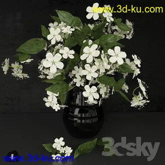 鲜花模型合集,玫瑰,康乃馨,菊花等花瓶鲜花模型的图片14