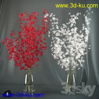 鲜花模型合集,玫瑰,康乃馨,菊花等花瓶鲜花模型的图片20