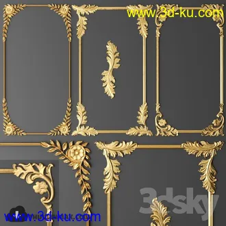 金属装饰品模型合集,镂空花纹,镂空金属等模型的图片