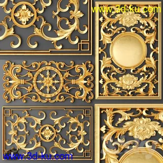 金属装饰品模型合集,镂空花纹,镂空金属等模型的图片