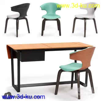 现代书桌模型合集,写字台,公办桌,工作台等模型的图片