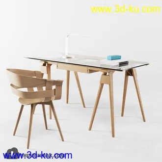 现代书桌模型合集,写字台,公办桌,工作台等模型的图片