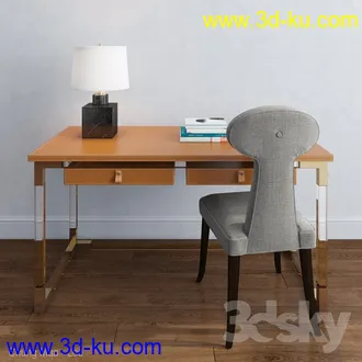 现代书桌模型合集,写字台,公办桌,工作台等模型的图片