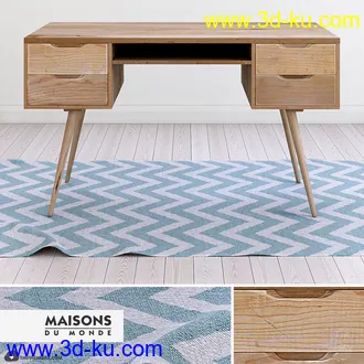 现代书桌模型合集,写字台,公办桌,工作台等模型的图片