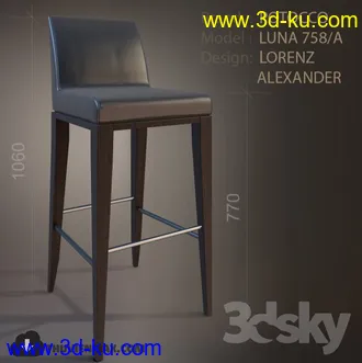 酒吧凳子模型合集,长腿凳,吧台凳等模型的图片