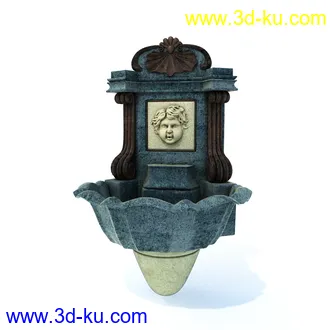 植物,喷泉,花园,椅子,小池子,长凳,篱笆,小木桥等模型合集的图片4