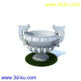 植物,喷泉,花园,椅子,小池子,长凳,篱笆,小木桥等模型合集的图片55