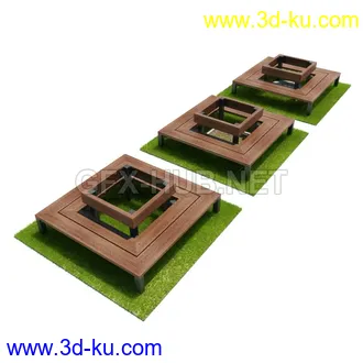 栅栏,围栏,长椅,围墙,石亭,小桥,护栏,亭子,隔离草坪,木椅等模型合集的图片19