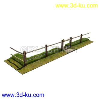 栅栏,围栏,长椅,围墙,石亭,小桥,护栏,亭子,隔离草坪,木椅等模型合集的图片36