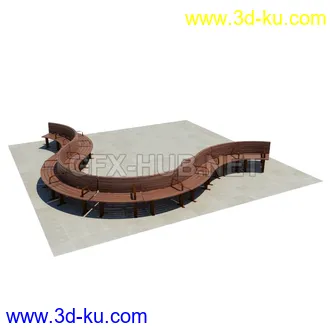 栅栏,围栏,长椅,围墙,石亭,小桥,护栏,亭子,隔离草坪,木椅等模型合集的图片39