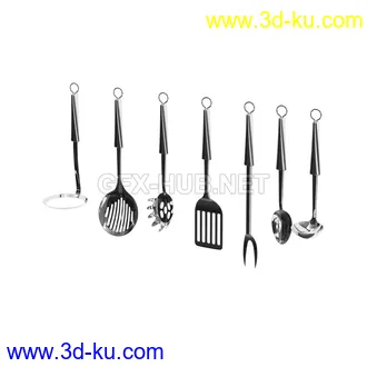 厨房用品,油盐酱醋,保鲜袋,平底锅,锅盆,盛具,酒架,勺子,称,电子称,烤箱等模型的图片2