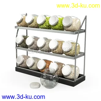 厨房用品,油盐酱醋,保鲜袋,平底锅,锅盆,盛具,酒架,勺子,称,电子称,烤箱等模型的图片24