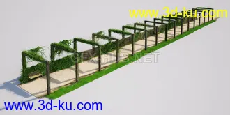 花园场景,草坪,园艺,园林景观,草地,树桩,假山,小水池,石头,岩石,欧式亭子等模型合集的图片35
