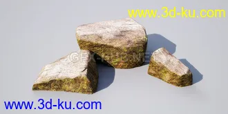 花园场景,草坪,园艺,园林景观,草地,树桩,假山,小水池,石头,岩石,欧式亭子等模型合集的图片44