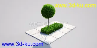 花园场景,草坪,园艺,园林景观,草地,树桩,假山,小水池,石头,岩石,欧式亭子等模型合集的图片54