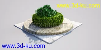 花园场景,草坪,园艺,园林景观,草地,树桩,假山,小水池,石头,岩石,欧式亭子等模型合集的图片58