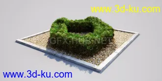 花园场景,草坪,园艺,园林景观,草地,树桩,假山,小水池,石头,岩石,欧式亭子等模型合集的图片62