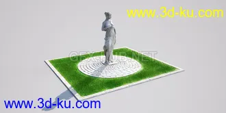 花园场景,草坪,园艺,园林景观,草地,树桩,假山,小水池,石头,岩石,欧式亭子等模型合集的图片69