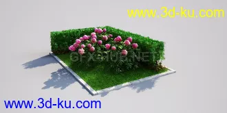 花园场景,草坪,园艺,园林景观,草地,树桩,假山,小水池,石头,岩石,欧式亭子等模型合集的图片70