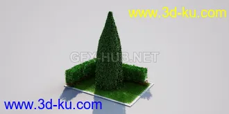 花园场景,草坪,园艺,园林景观,草地,树桩,假山,小水池,石头,岩石,欧式亭子等模型合集的图片71