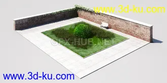 花园场景,草坪,园艺,园林景观,草地,树桩,假山,小水池,石头,岩石,欧式亭子等模型合集的图片83