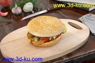 面包,蛋糕,甜点,披萨,热狗,三明治,汉堡包,卷饼,炸鸡,香肠,鱼干,饼干等食物模型合集的图片