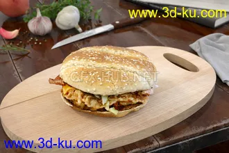 面包,蛋糕,甜点,披萨,热狗,三明治,汉堡包,卷饼,炸鸡,香肠,鱼干,饼干等食物模型合集的图片