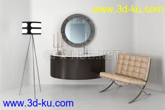 卫生间场景,浴室场景,镜子,洗脸盆等卫浴物品模型合集的图片