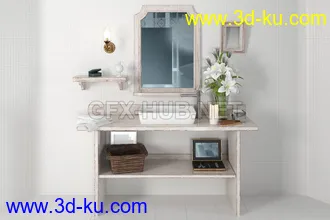 卫生间场景,浴室场景,镜子,洗脸盆等卫浴物品模型合集的图片