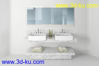 卫生间场景,浴室场景,镜子,洗脸盆等卫浴物品模型合集的图片