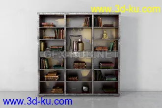 书架,书本,书箱,书柜,油画,画册等模型合集的图片