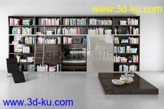 书架,书本,书箱,书柜,油画,画册等模型合集的图片