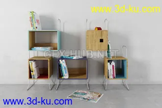 书架,书本,书箱,书柜,油画,画册等模型合集的图片