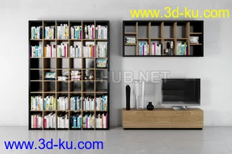 书架,书本,书箱,书柜,油画,画册等模型合集的图片