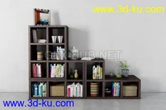 书架,书本,书箱,书柜,油画,画册等模型合集的图片