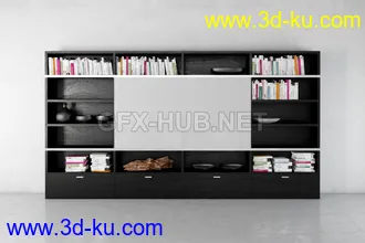 书架,书本,书箱,书柜,油画,画册等模型合集的图片