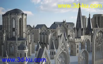 哥特风格建筑模型的图片