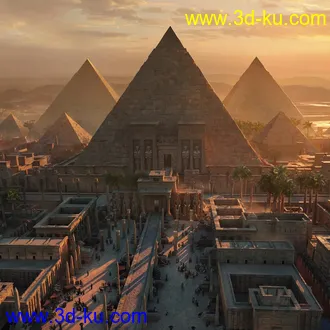 金字塔模型,埃及建筑模型,法老陵墓,人面狮身模型的图片