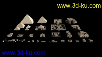 金字塔模型,埃及建筑模型,法老陵墓,人面狮身模型的图片