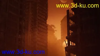战争废墟模型,城市废墟场景模型的图片