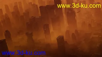 战争废墟模型,城市废墟场景模型的图片