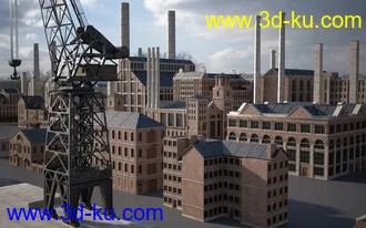 工业建筑,工厂模型，厂房,红砖建筑模型的图片